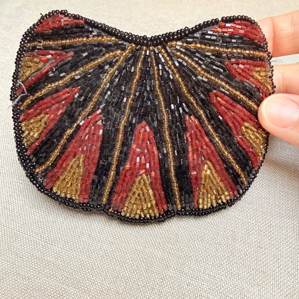 Vintage Beaded Art Deco Fan Style Coin Purse Wallet - Picture 8 of 9